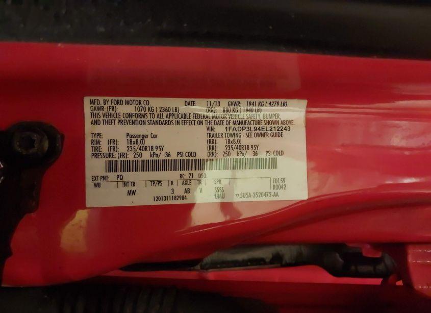 Photo 9 of 2014 Ford Focus ST (VIN 1FADP3L94EL212243)