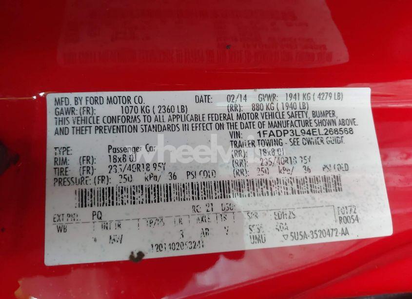 Photo 9 of 2014 Ford Focus ST (VIN 1FADP3L94EL268568)