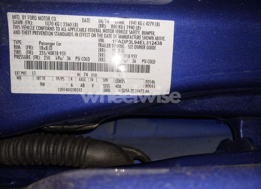 Photo 9 of 2014 Ford Focus ST (VIN 1FADP3L94EL312438)