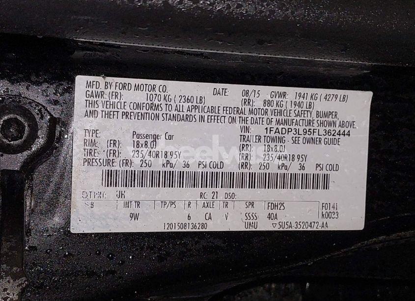 Photo 9 of 2015 Ford Focus ST (VIN 1FADP3L95FL362444)