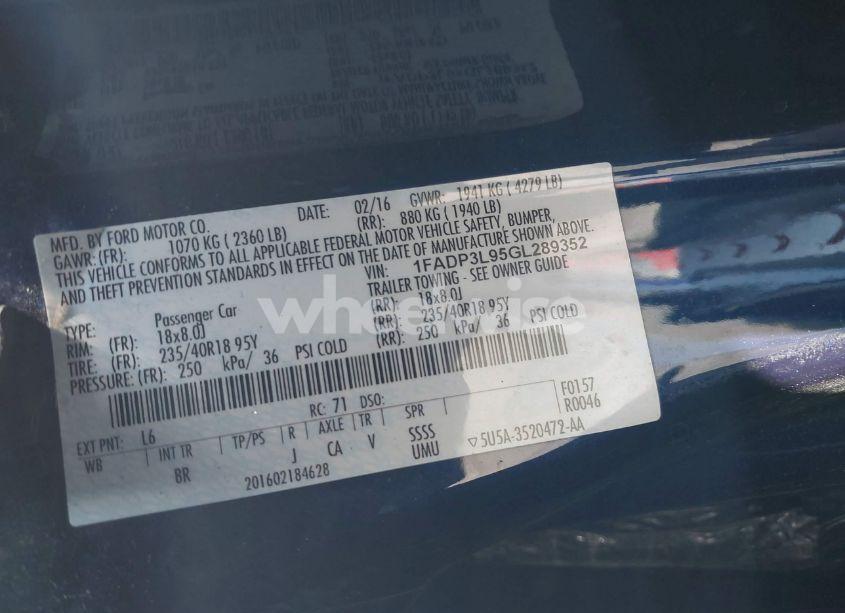 Photo 9 of 2016 Ford Focus ST (VIN 1FADP3L95GL289352)