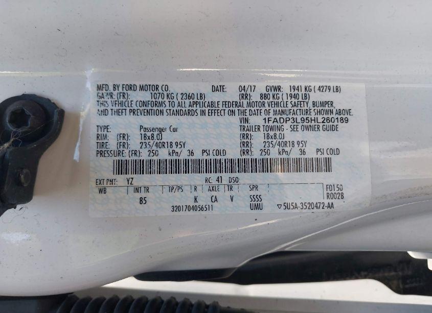 Photo 9 of 2017 Ford Focus ST (VIN 1FADP3L95HL260189)