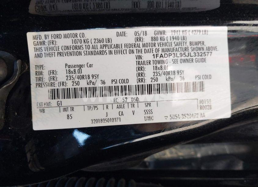 Photo 9 of 2018 Ford Focus ST (VIN 1FADP3L95JL332577)