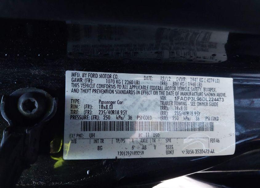 Photo 9 of 2013 Ford Focus ST (VIN 1FADP3L96DL224473)