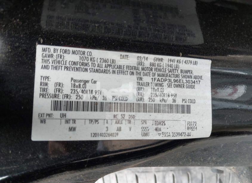 Photo 9 of 2014 Ford Focus ST (VIN 1FADP3L96EL303417)