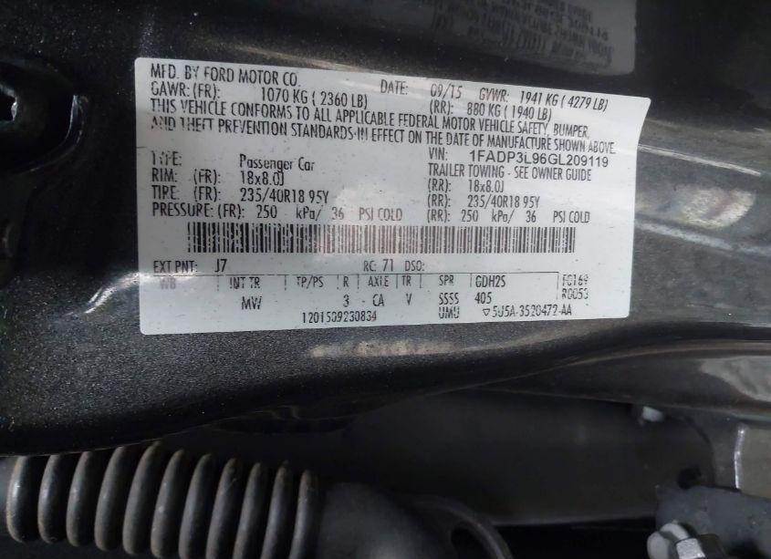 Photo 9 of 2016 Ford Focus ST (VIN 1FADP3L96GL209119)