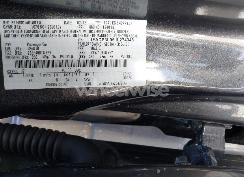 Photo 9 of 2018 Ford Focus ST (VIN 1FADP3L96JL274348)