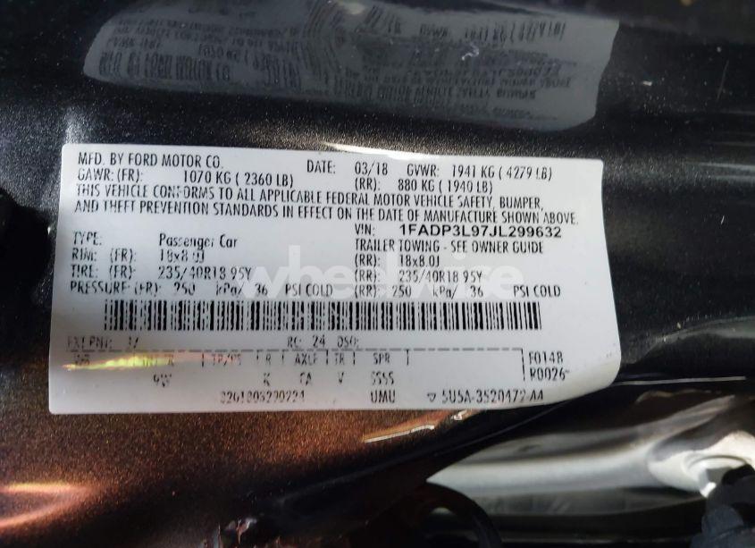 Photo 9 of 2018 Ford Focus ST (VIN 1FADP3L97JL299632)