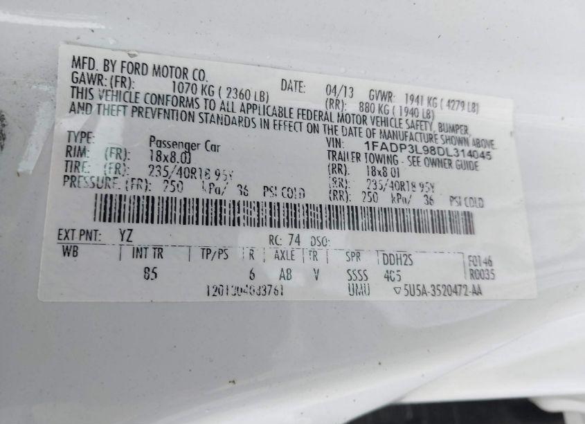 Photo 9 of 2013 Ford Focus (VIN 1FADP3L98DL314045)