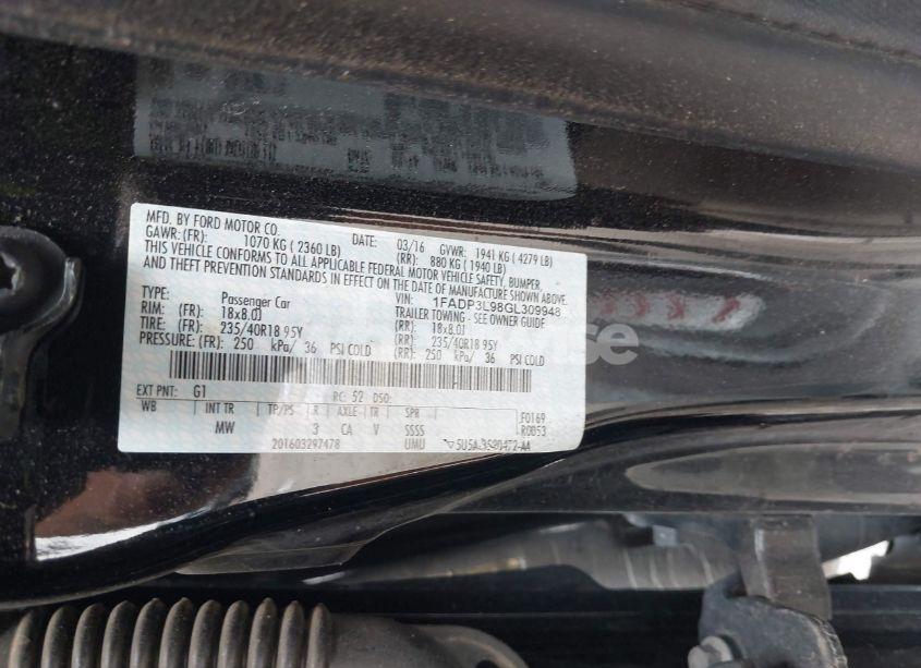 Photo 9 of 2016 Ford Focus ST (VIN 1FADP3L98GL309948)