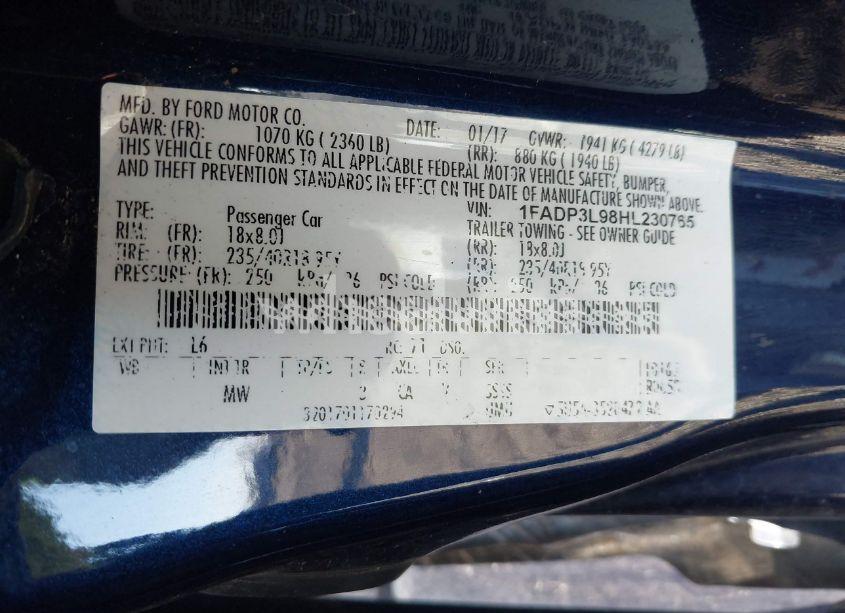 Photo 9 of 2017 Ford Focus ST (VIN 1FADP3L98HL230765)