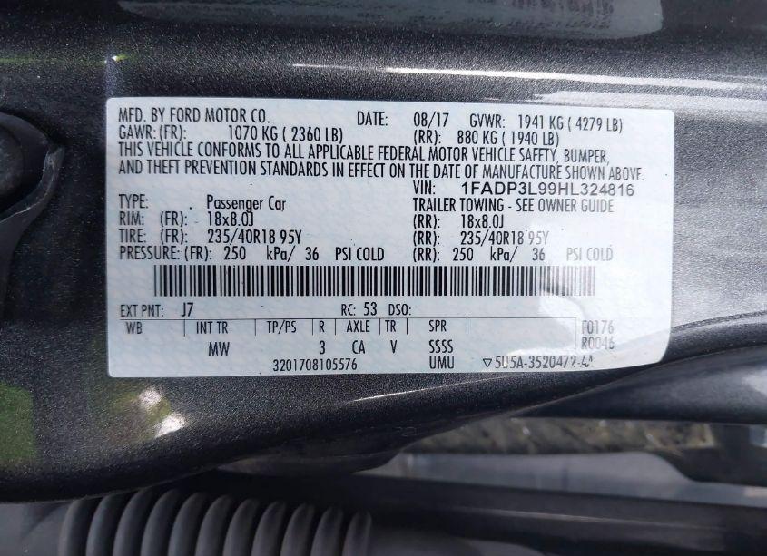 Photo 9 of 2017 Ford Focus ST (VIN 1FADP3L99HL324816)