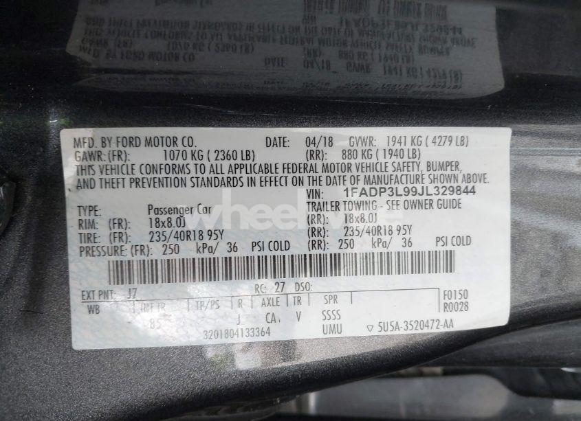 Photo 9 of 2018 Ford Focus ST (VIN 1FADP3L99JL329844)