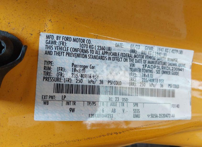 Photo 9 of 2013 Ford Focus ST (VIN 1FADP3L9XDL230941)