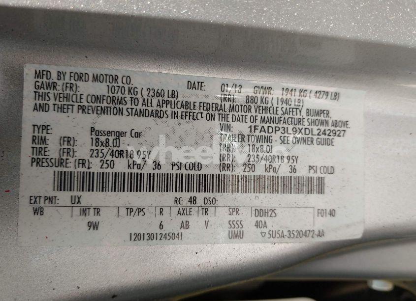 Photo 9 of 2013 Ford Focus ST (VIN 1FADP3L9XDL242927)