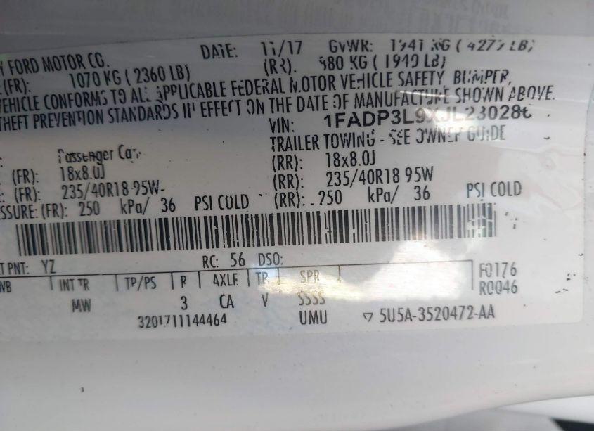 Photo 9 of 2018 Ford Focus ST (VIN 1FADP3L9XJL230286)