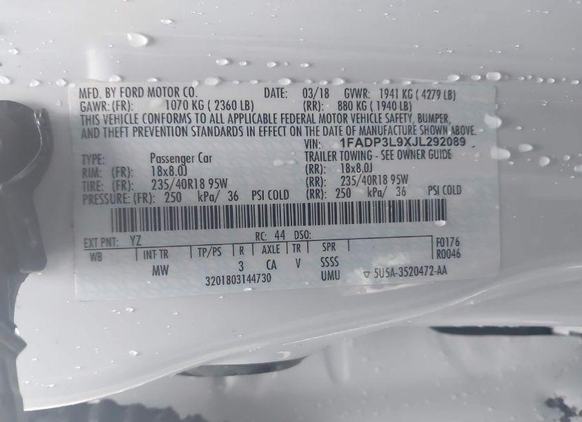 Photo 9 of 2018 Ford Focus ST (VIN 1FADP3L9XJL292089)