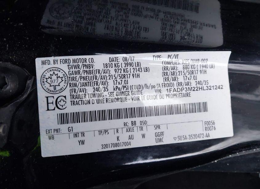 Photo 9 of 2017 Ford Focus SEL (VIN 1FADP3M22HL321242)