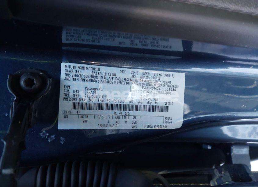 Photo 9 of 2018 Ford Focus SEL (VIN 1FADP3M24JL301080)