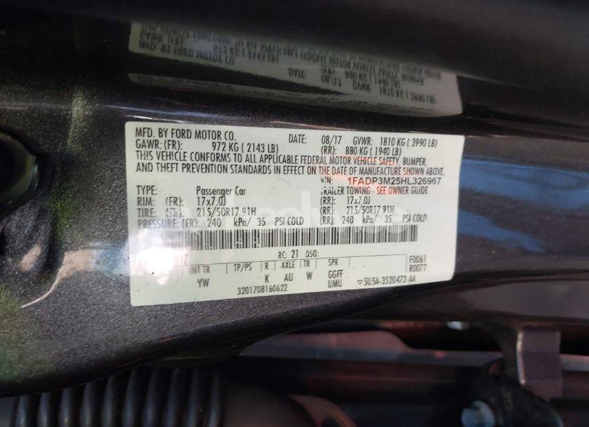 Photo 9 of 2017 Ford Focus SEL (VIN 1FADP3M25HL326967)