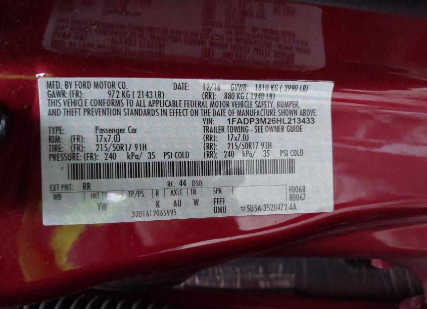 Photo 9 of 2017 Ford Focus SEL (VIN 1FADP3M26HL213433)