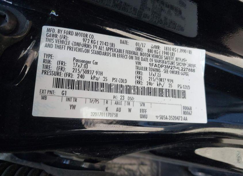 Photo 9 of 2017 Ford Focus SEL (VIN 1FADP3M27HL227888)