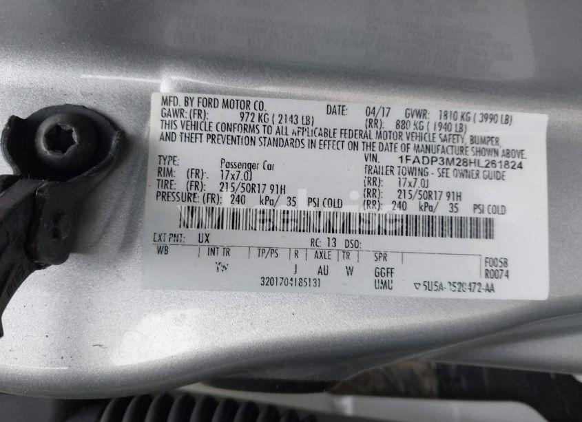 Photo 9 of 2017 Ford Focus SEL (VIN 1FADP3M28HL261824)