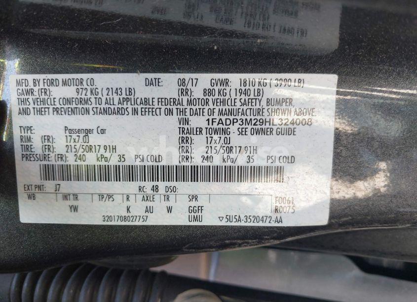 Photo 9 of 2017 Ford Focus SEL (VIN 1FADP3M29HL324008)