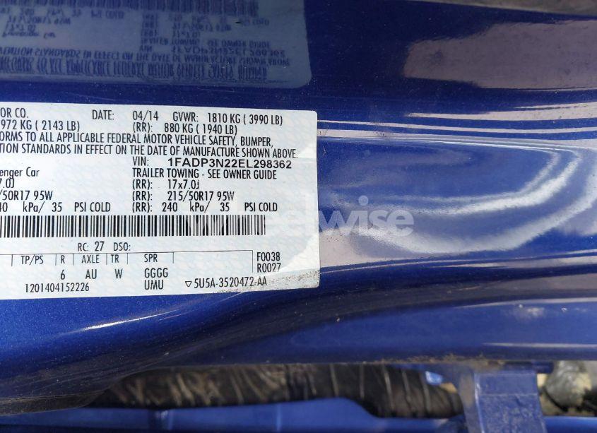 Photo 9 of 2014 Ford Focus TITANIUM (VIN 1FADP3N22EL298362)