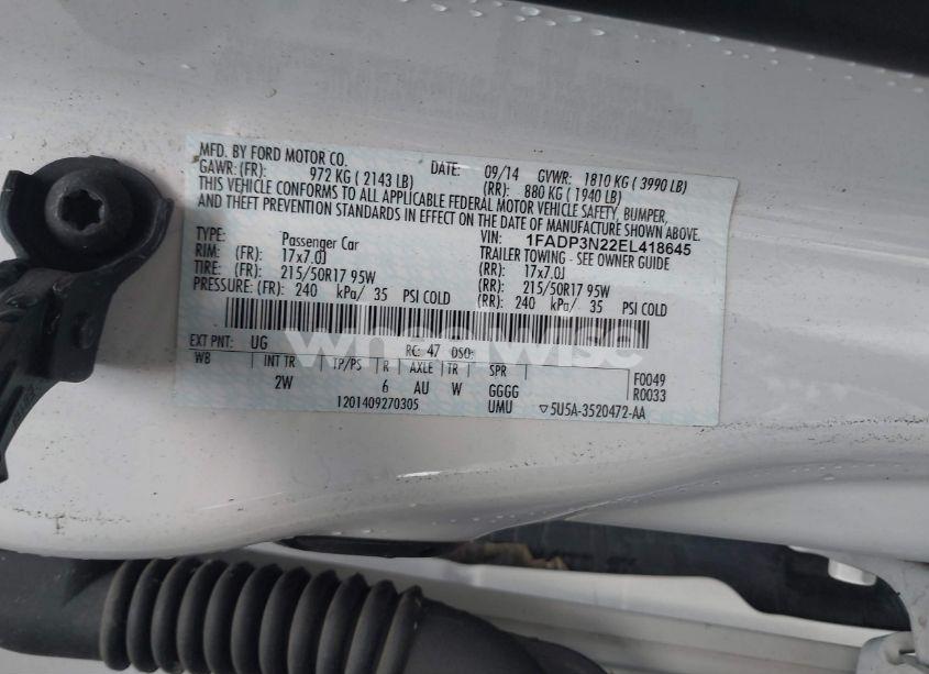 Photo 9 of 2014 Ford Focus TITANIUM (VIN 1FADP3N22EL418645)