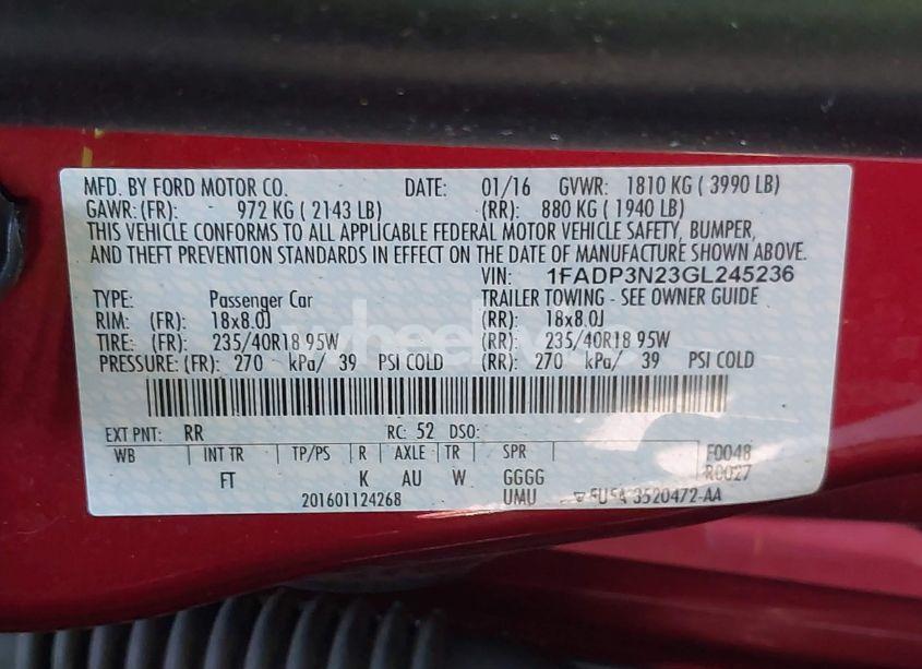 Photo 9 of 2016 Ford Focus TITANIUM (VIN 1FADP3N23GL245236)