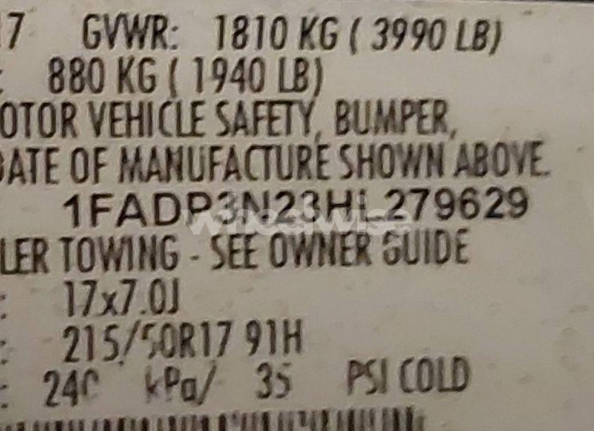 Photo 9 of 2017 Ford Focus TITANIUM (VIN 1FADP3N23HL279629)