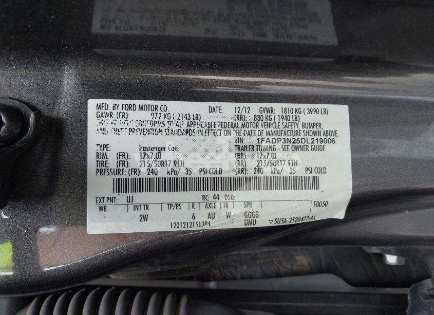 Photo 9 of 2013 Ford Focus TITANIUM (VIN 1FADP3N25DL219006)