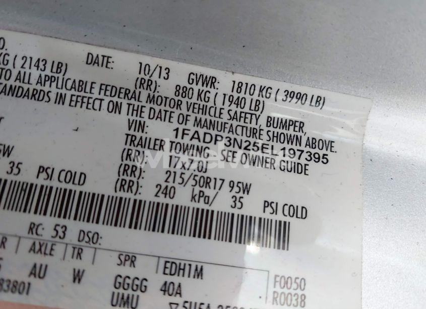 Photo 9 of 2014 Ford Focus TITANIUM (VIN 1FADP3N25EL197395)