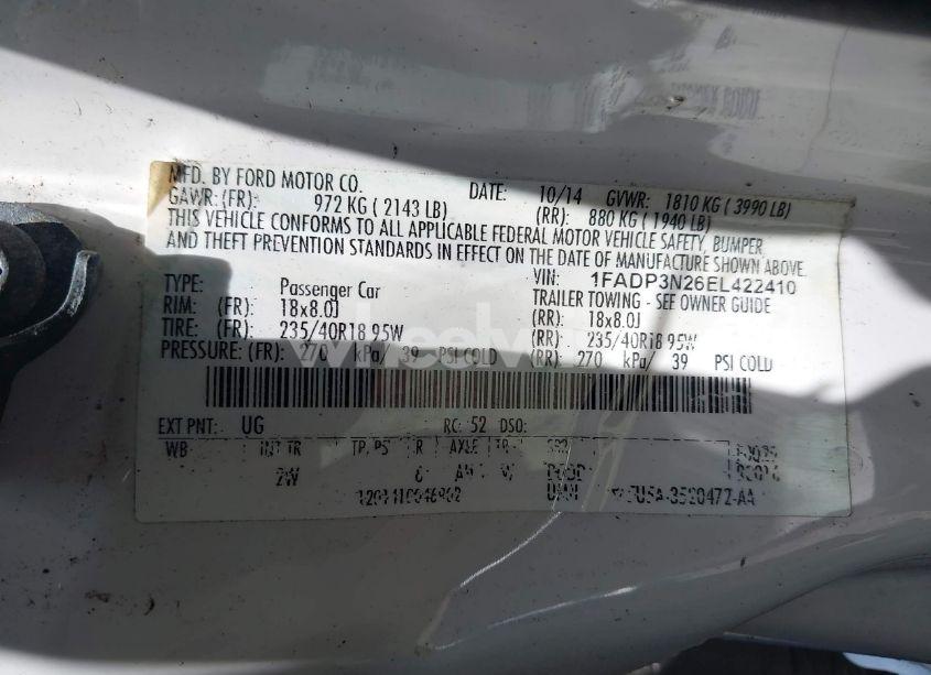 Photo 9 of 2014 Ford Focus TITANIUM (VIN 1FADP3N26EL422410)
