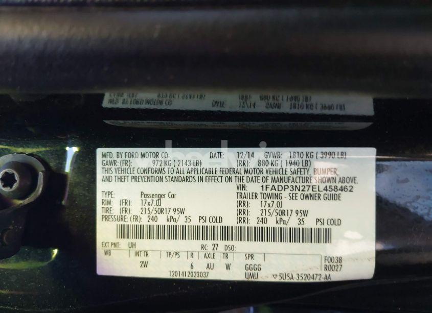 Photo 9 of 2014 Ford Focus TITANIUM (VIN 1FADP3N27EL458462)