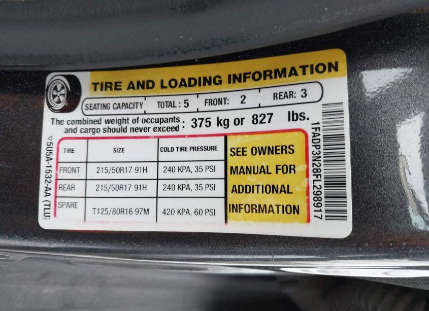 Photo 9 of 2015 Ford Focus TITANIUM (VIN 1FADP3N28FL298917)