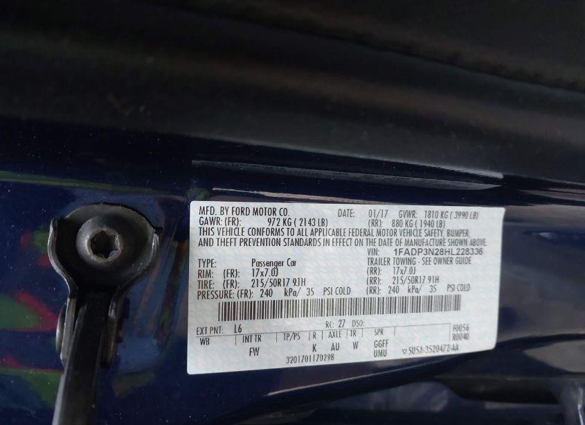 Photo 9 of 2017 Ford Focus TITANIUM (VIN 1FADP3N28HL228336)