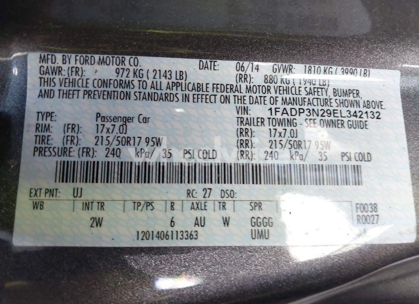 Photo 9 of 2014 Ford Focus TITANIUM (VIN 1FADP3N29EL342132)