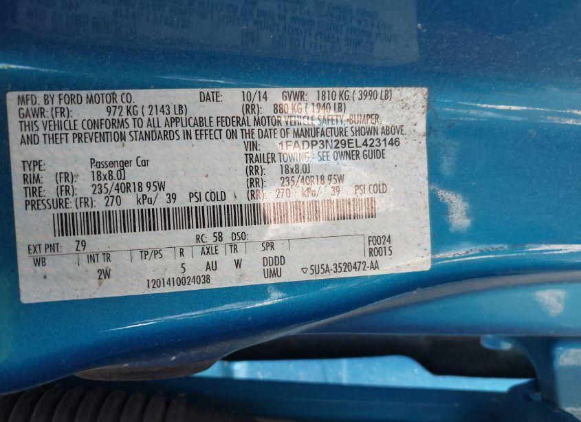 Photo 9 of 2014 Ford Focus TITANIUM (VIN 1FADP3N29EL423146)