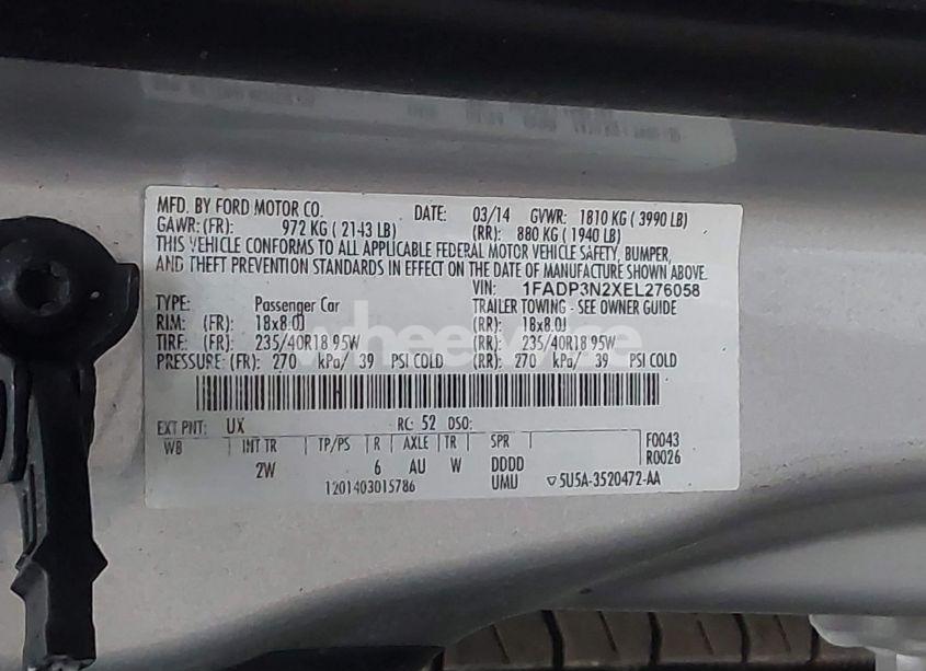Photo 9 of 2014 Ford Focus TITANIUM (VIN 1FADP3N2XEL276058)