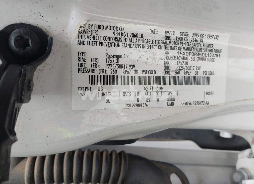 Photo 9 of 2013 Ford Focus ELECTRIC (VIN 1FADP3R46DL133781)