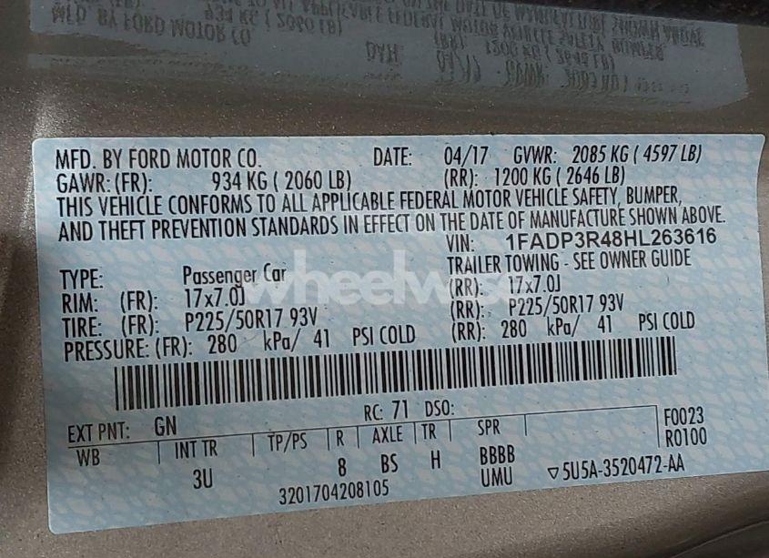 Photo 9 of 2017 Ford Focus ELECTRIC (VIN 1FADP3R48HL263616)