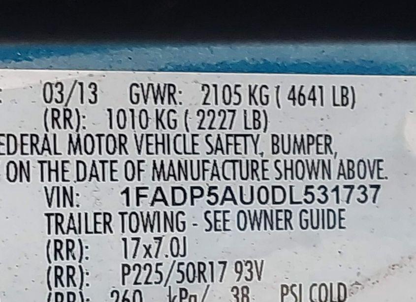 Photo 9 of 2013 Ford C-max HYBRID SE (VIN 1FADP5AU0DL531737)