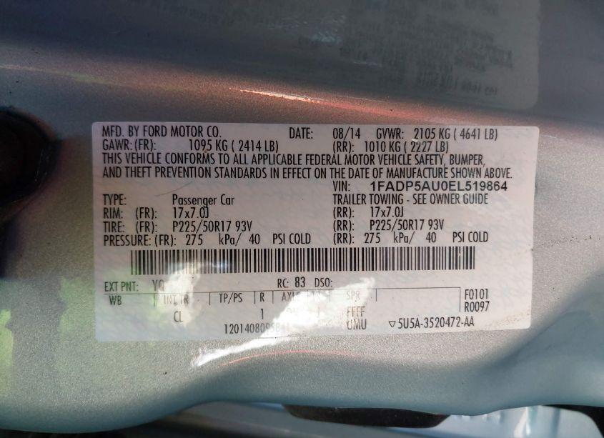 Photo 9 of 2014 Ford C-max HYBRID SE (VIN 1FADP5AU0EL519864)