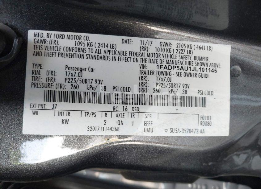 Photo 9 of 2018 Ford C-max HYBRID SE (VIN 1FADP5AU1JL101145)