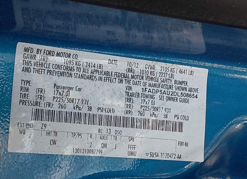 Photo 9 of 2013 Ford C-max HYBRID SE (VIN 1FADP5AU2DL508654)