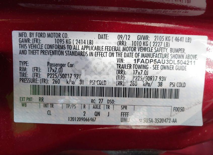 Photo 9 of 2013 Ford C-max HYBRID SE (VIN 1FADP5AU3DL504211)