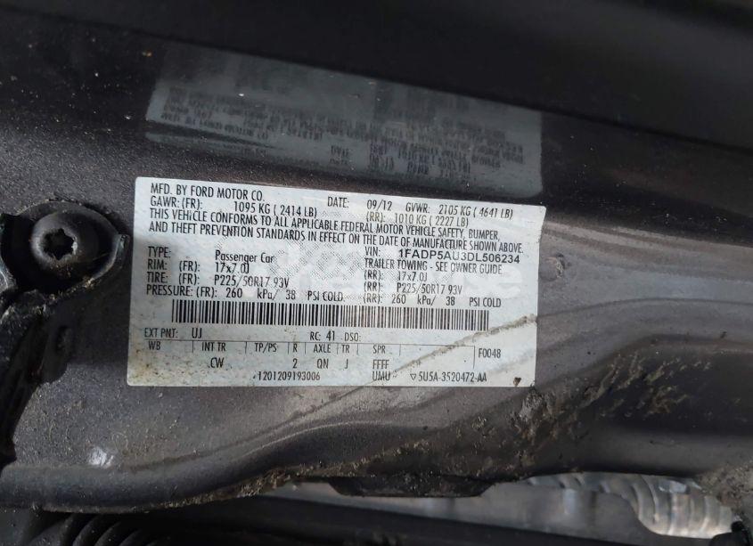 Photo 9 of 2013 Ford C-max HYBRID SE (VIN 1FADP5AU3DL506234)