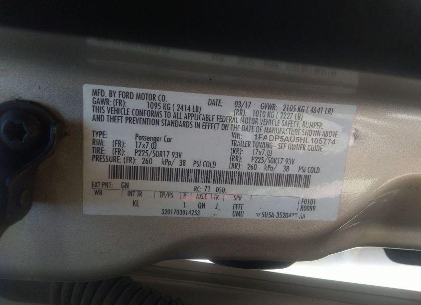 Photo 9 of 2017 Ford C-max HYBRID SE (VIN 1FADP5AU5HL105774)